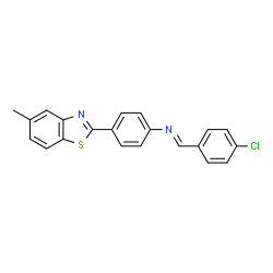 ChemSpider 2D Image | (E)-1-(4-Chlorophenyl)-N-[4-(5-methyl-1,3-benzothiazol-2-yl)phenyl]methanimine | C21H15ClN2S