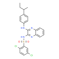 ChemSpider 2D Image | N-{3-[(4-sec-Butylphenyl)amino]-2-quinoxalinyl}-2,5-dichlorobenzenesulfonamide | C24H22Cl2N4O2S