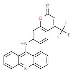 ChemSpider 2D Image | 7-(9-Acridinylamino)-4-(trifluoromethyl)-2H-chromen-2-one | C23H13F3N2O2