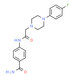 ChemSpider 2D Image | 4-({[4-(4-Fluorophenyl)-1-piperazinyl]acetyl}amino)benzamide | C19H21FN4O2