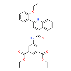 ChemSpider 2D Image | Diethyl 5-({[2-(2-ethoxyphenyl)-4-quinolinyl]carbonyl}amino)isophthalate | C30H28N2O6