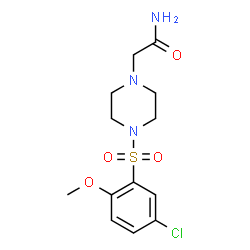 ChemSpider 2D Image | 2-{4-[(5-Chloro-2-methoxyphenyl)sulfonyl]-1-piperazinyl}acetamide | C13H18ClN3O4S