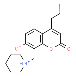 ChemSpider 2D Image | 2-Oxo-8-(1-piperidiniumylmethyl)-4-propyl-2H-chromen-7-olate | C18H23NO3