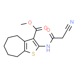 ChemSpider 2D Image | methyl 2-(2-cyanoacetamido)-4H,5H,6H,7H,8H-cyclohepta[b]thiophene-3-carboxylate | C14H16N2O3S
