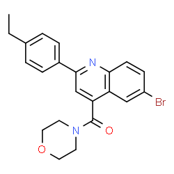 ChemSpider 2D Image | [6-Bromo-2-(4-ethylphenyl)-4-quinolinyl](4-morpholinyl)methanone | C22H21BrN2O2