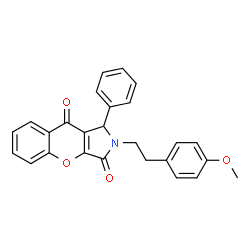 ChemSpider 2D Image | 2-[2-(4-Methoxyphenyl)ethyl]-1-phenyl-1,2-dihydrochromeno[2,3-c]pyrrole-3,9-dione | C26H21NO4