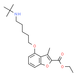 ChemSpider 2D Image | Ethyl 4-{5-[(tert-butyl)amino]pentyloxy}-3-methylbenzo[d]furan-2-carboxylate | C21H31NO4