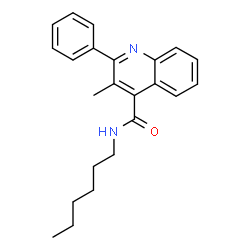 ChemSpider 2D Image | N-Hexyl-3-methyl-2-phenyl-4-quinolinecarboxamide | C23H26N2O