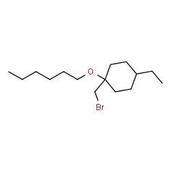 ChemSpider 2D Image | 1-(Bromomethyl)-4-ethyl-1-(hexyloxy)cyclohexane | C15H29BrO