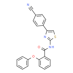 ChemSpider 2D Image | N-[4-(4-Cyanophenyl)-1,3-thiazol-2-yl]-2-phenoxybenzamide | C23H15N3O2S
