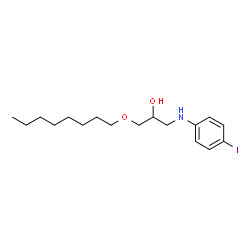 ChemSpider 2D Image | 1-[(4-Iodophenyl)amino]-3-(octyloxy)-2-propanol | C17H28INO2