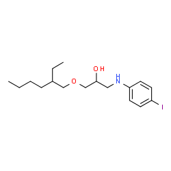 ChemSpider 2D Image | 1-[(2-Ethylhexyl)oxy]-3-[(4-iodophenyl)amino]-2-propanol | C17H28INO2