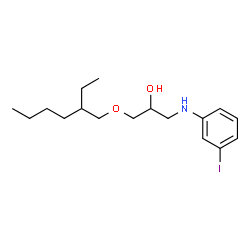 ChemSpider 2D Image | 1-[(2-Ethylhexyl)oxy]-3-[(3-iodophenyl)amino]-2-propanol | C17H28INO2