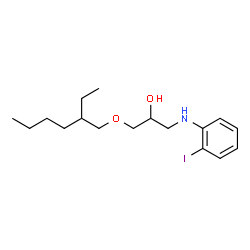 ChemSpider 2D Image | 1-[(2-Ethylhexyl)oxy]-3-[(2-iodophenyl)amino]-2-propanol | C17H28INO2