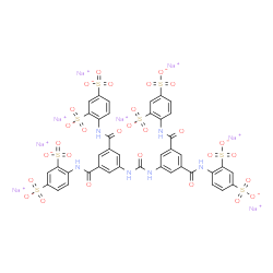 ChemSpider 2D Image | Octasodium 4,4',4'',4'''-{carbonylbis[iminobenzene-5,1,3-triylbis(carbonylimino)]}tetra(1,3-benzenedisulfonate) | C41H24N6Na8O29S8