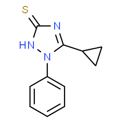 ChemSpider 2D Image | 5-Cyclopropyl-1-phenyl-1H-[1,2,4]triazole-3-thiol | C11H11N3S