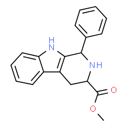 ChemSpider 2D Image | Methyl 1-phenyl-2,3,4,9-tetrahydro-1H-beta-carboline-3-carboxylate | C19H18N2O2