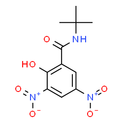 ChemSpider 2D Image | 2-Hydroxy-N-(2-methyl-2-propanyl)-3,5-dinitrobenzamide | C11H13N3O6