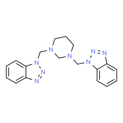 ChemSpider 2D Image | 1,1'-[Dihydropyrimidine-1,3(2H,4H)-diylbis(methylene)]bis(1H-benzotriazole) | C18H20N8