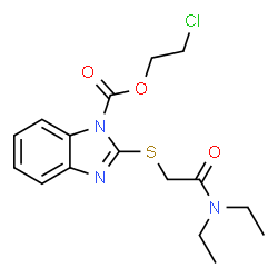 ChemSpider 2D Image | 2-Chloroethyl 2-{[2-(diethylamino)-2-oxoethyl]sulfanyl}-1H-benzimidazole-1-carboxylate | C16H20ClN3O3S