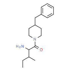 ChemSpider 2D Image | 2-Amino-1-(4-benzyl-1-piperidinyl)-3-methyl-1-pentanone | C18H28N2O