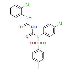 ChemSpider 2D Image | N-(4-Chlorophenyl)-N-{[(2-chlorophenyl)carbamoyl]carbamoyl}-4-methylbenzenesulfonamide | C21H17Cl2N3O4S