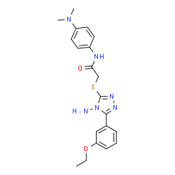 ChemSpider 2D Image | 2-{[4-Amino-5-(3-ethoxyphenyl)-4H-1,2,4-triazol-3-yl]sulfanyl}-N-[4-(dimethylamino)phenyl]acetamide | C20H24N6O2S