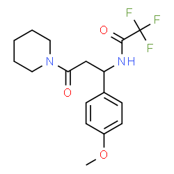 ChemSpider 2D Image | 2,2,2-Trifluoro-N-[1-(4-methoxyphenyl)-3-oxo-3-(1-piperidinyl)propyl]acetamide | C17H21F3N2O3