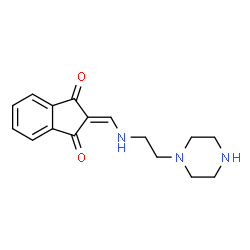 ChemSpider 2D Image | 2-({[2-(1-Piperazinyl)ethyl]amino}methylene)-1H-indene-1,3(2H)-dione | C16H19N3O2