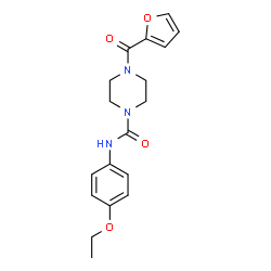 ChemSpider 2D Image | N-(4-Ethoxyphenyl)-4-(2-furoyl)-1-piperazinecarboxamide | C18H21N3O4