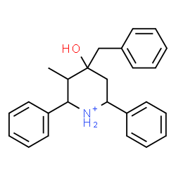 ChemSpider 2D Image | 4-Benzyl-4-hydroxy-3-methyl-2,6-diphenylpiperidinium | C25H28NO