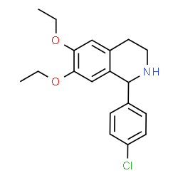 ChemSpider 2D Image | 1-(4-Chlorophenyl)-6,7-diethoxy-1,2,3,4-tetrahydroisoquinoline | C19H22ClNO2