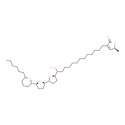 ChemSpider 2D Image | (5S)-3-[(13R)-13-{(2R,2'R,5R,5'S)-5'-[(2S,6S)-6-Hexyltetrahydro-2H-pyran-2-yl]octahydro-2,2'-bifuran-5-yl}-13-hydroxytridecyl]-5-methyl-2(5H)-furanone | C37H64O6