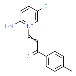 ChemSpider 2D Image | 2-Amino-5-chloro-1-[3-(4-methylphenyl)-3-oxo-1-propen-1-yl]pyridinium | C15H14ClN2O