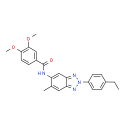 ChemSpider 2D Image | N-[2-(4-Ethylphenyl)-6-methyl-2H-benzotriazol-5-yl]-3,4-dimethoxybenzamide | C24H24N4O3