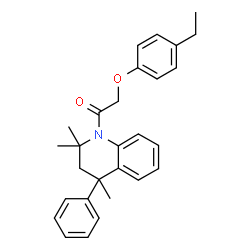 ChemSpider 2D Image | 2-(4-Ethylphenoxy)-1-(2,2,4-trimethyl-4-phenyl-3,4-dihydro-1(2H)-quinolinyl)ethanone | C28H31NO2
