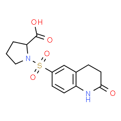 ChemSpider 2D Image | 1-[(2-Oxo-1,2,3,4-tetrahydro-6-quinolinyl)sulfonyl]proline | C14H16N2O5S