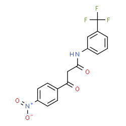 ChemSpider 2D Image | 3-(4-Nitrophenyl)-3-oxo-N-[3-(trifluoromethyl)phenyl]propanamide | C16H11F3N2O4