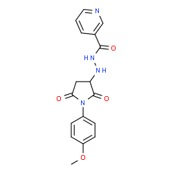 ChemSpider 2D Image | N'-[1-(4-Methoxyphenyl)-2,5-dioxo-3-pyrrolidinyl]nicotinohydrazide | C17H16N4O4