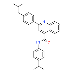 ChemSpider 2D Image | 2-(4-Isobutylphenyl)-N-(4-isopropylphenyl)-4-quinolinecarboxamide | C29H30N2O