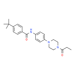 ChemSpider 2D Image | 4-tert-Butyl-N-[4-(4-propionylpiperazin-1-yl)phenyl]benzamide | C24H31N3O2