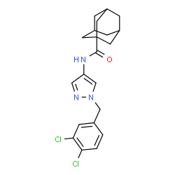 ChemSpider 2D Image | N-[1-(3,4-Dichlorobenzyl)-1H-pyrazol-4-yl]-1-adamantanecarboxamide | C21H23Cl2N3O