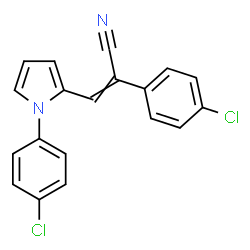 ChemSpider 2D Image | 2-(4-Chlorophenyl)-3-[1-(4-chlorophenyl)-1H-pyrrol-2-yl]acrylonitrile | C19H12Cl2N2
