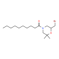 ChemSpider 2D Image | 1-[6-(Bromomethyl)-2,2-dimethyl-4-morpholinyl]-1-decanone | C17H32BrNO2