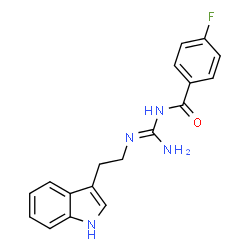 ChemSpider 2D Image | 4-Fluoro-N-{N'-[2-(1H-indol-3-yl)ethyl]carbamimidoyl}benzamide | C18H17FN4O
