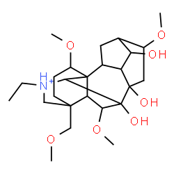ChemSpider 2D Image | 20-Ethyl-7,8,14-trihydroxy-1,6,16-trimethoxy-4-(methoxymethyl)aconitan-20-ium | C25H42NO7
