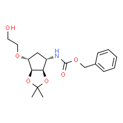 ChemSpider 2D Image | Benzyl [(3aR,4S,6R,6aS)-6-(2-hydroxyethoxy)-2,2-dimethyltetrahydro-3aH-cyclopenta[d][1,3]dioxol-4-yl]carbamate | C18H25NO6