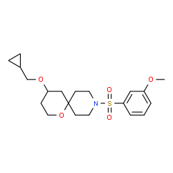 ChemSpider 2D Image | 4-(Cyclopropylmethoxy)-9-[(3-methoxyphenyl)sulfonyl]-1-oxa-9-azaspiro[5.5]undecane | C20H29NO5S