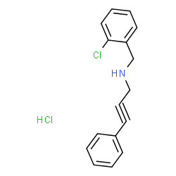 ChemSpider 2D Image | N-(2-Chlorobenzyl)-3-phenyl-2-propyn-1-amine hydrochloride (1:1) | C16H15Cl2N