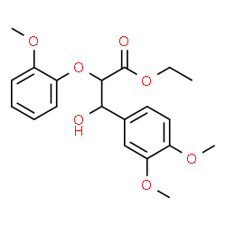 ChemSpider 2D Image | Ethyl 3-(3,4-dimethoxyphenyl)-3-hydroxy-2-(2-methoxyphenoxy)propanoate | C20H24O7